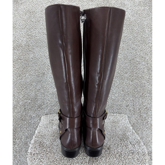 Lauren Ralph Lauren Mariah Dark Brown Leather Riding Boots 7.5B Preppy Old Money - Picture 14 of 16